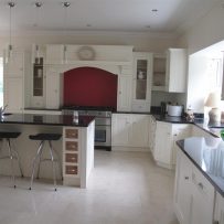 Kitchen Floor in Cream Marble