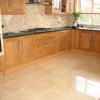 Cream Marble Kitchen Floor