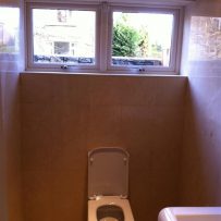 Downstairs Travertine Bathroom